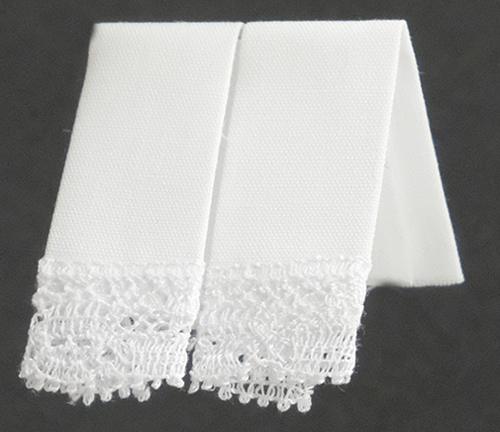 Dollhouse Miniature Kitchen Dish Towels: White